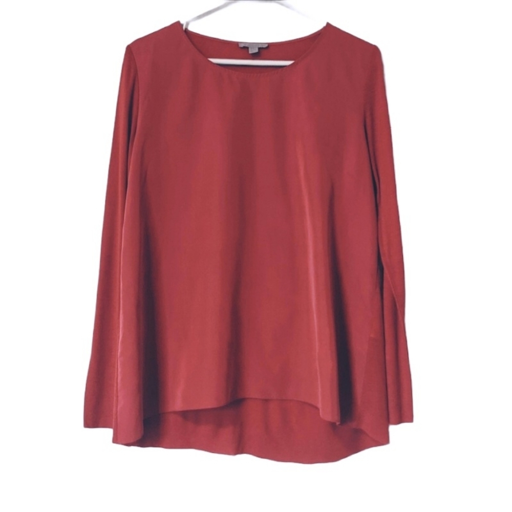 COS Mixed Wool Modal Raw Hem Tunic Blouse 8